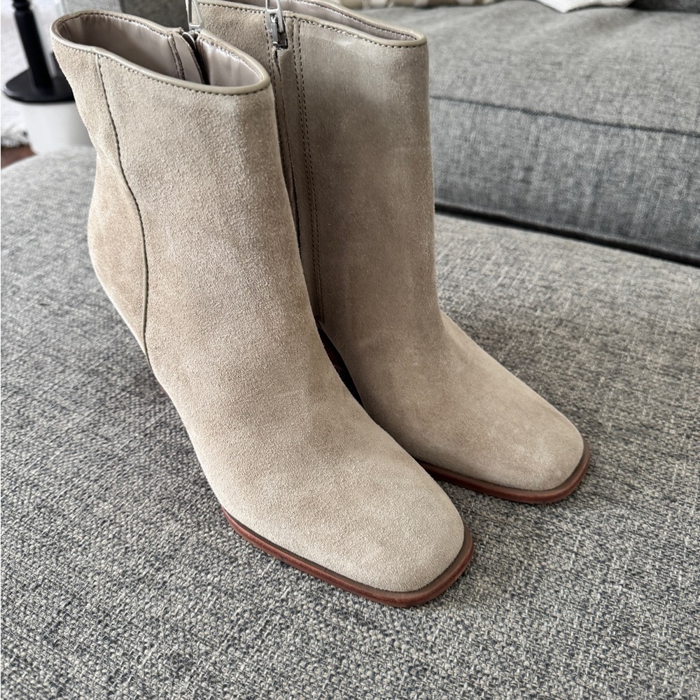 Dolce Vita Light Tan Suede Ankle Boots